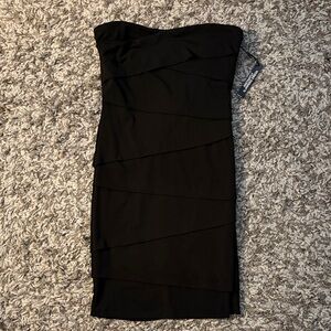 White House Black Market Elegant Black Strapless Dress